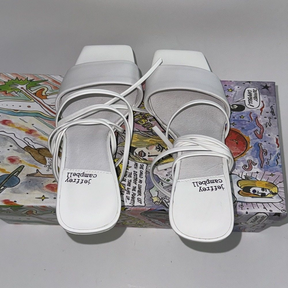 NEW Jeffery Campbell Wedge Sandals Gladiator Ready 2 Go White Women's 5 $140 - Picture 5 of 9